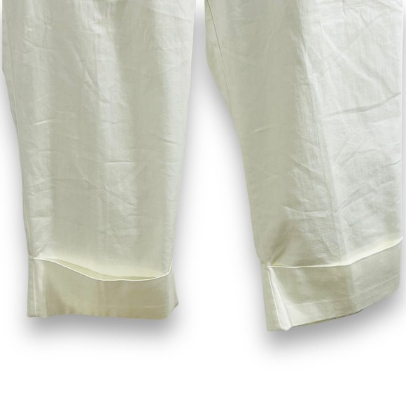 Chico’s High Rise Crop Pants Off White Cuffed Cotton Size 2.5 (18/20) - Picture 7 of 9
